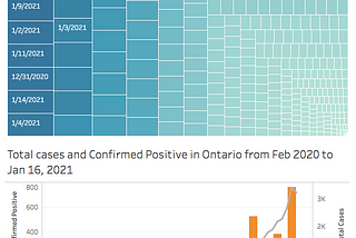 Data Visualizations of COVID-19 in Ontario using Tableau