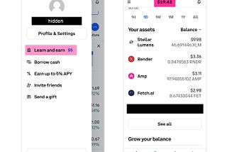 Coinbase app screenshots