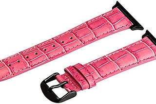 Clockwork Synergy —Croco Leather Bands for Apple Watch (38mm / Pink Bands/Black Hardware)