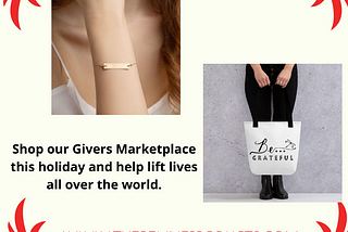 Happy Holidays shop our Givers Marketplace by Be Line Products