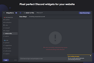 How to add a WidgetBot Discord chatbot to the NuxtJS website