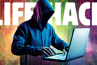 An image of a life hacker at a computer