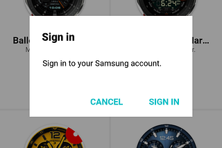 Samsung Galaxy Wearable App ‘White Screen’ Sign-In Form