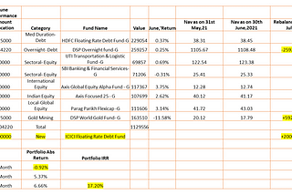 Monthly Portfolio — July 2021