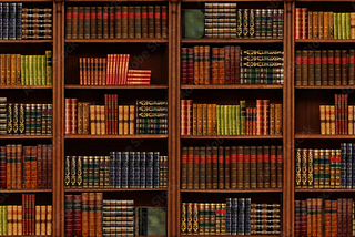 Shelving with books. Library. Book collection.
