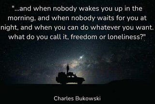 A quote about freedom or loneliness