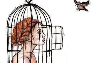 Image about girl in 💓 FeeLinGs♔..ArTs..⚤ by Sarah on Pinterest — girl inside a cage looking out at a bird flying