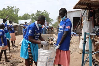 School children in Turkana West undertake a clean-up exercise