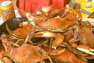 Main Dishes — Steamed Blue Crabs