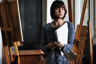 Woman in an art class