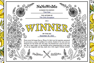 My First NaNoWriMo Win