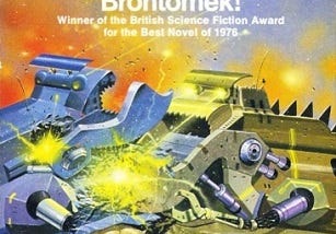 Cover of Brontomek! by Michael G Coney, Pan paperback edition