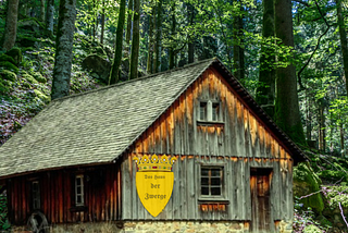 A wood cabin in the Black Forest. The House of Dwarves.