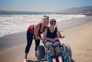 Jeanie and Edna at the beach.