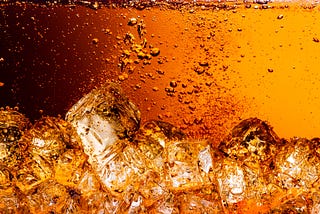 cola, orange bubbles