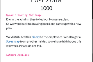 Evlz-CTF 2019: LostZone(1000) Writeup