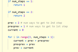 Number of ways to Climb Stairs with n steps