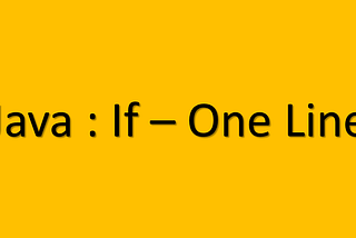 Java — one line if condition