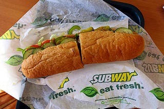 A Subway sandwich.