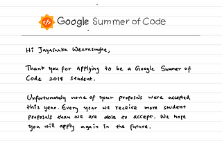 I was rejected from GSoC