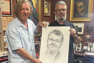 Gazmend Freitag mit Bujar Hudhri in Onufri Publishing House
