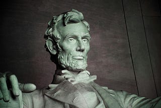 close-up of Lincoln’s face on the Lincoln monument