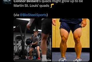 B/R Open Ice posits that Bedard's quads might grow up to the level of Martin St Louis