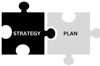 Simple image of Strategy and Plan as puzzle pieces