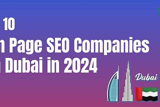 On Page SEO Companies in Dubai