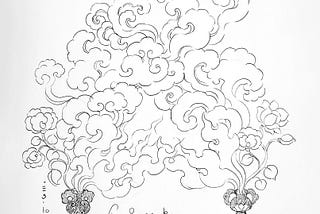 Fire & Smoke, a conceptual drawing of two sources of smoke combining into a cloud. By the author, 2024.