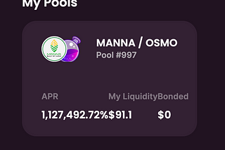 $MANNA is now trading on Osmosis Frontier!