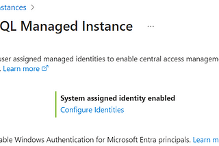 Using Azure Managed Identity for executing SQL Job