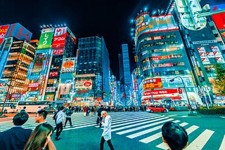 Image of busy Shibuya city in Tokyo, Japan