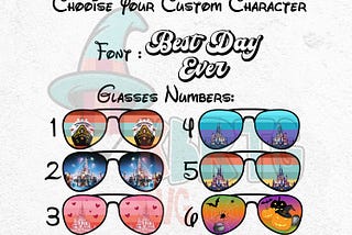 Custom Best Day Ever, Custom Character Glasses, Best Day, Family Vacation, Collage Design, Magical Castle Png, Magical Vacation Day Png