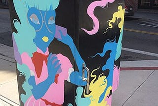 Artwork form residents painted on utility boxes around South Pasadena. (Courtesy of South Pasadena Arts Council).