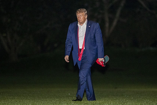 Presidential walk of shame across the White House lawn after Saturday night’s disastrous rally in Tulsa