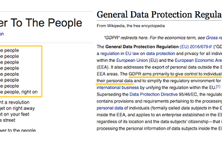 Power to the people, right on, GDPR