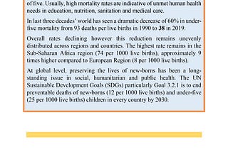 Under Five Infant Mortality Analysis- A Pictorial View