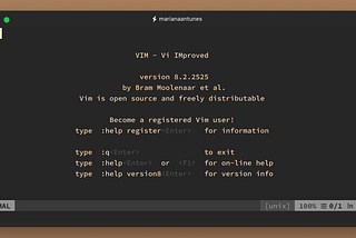 Vim’s initial screen