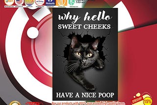 BEST Black cat why hello sweet cheeks have a nice poop poster