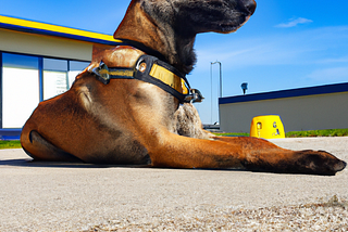 A Belgiun Malinois at School