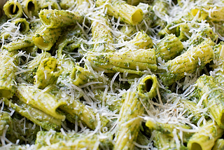 Kale, Spinach and Basil Pesto Baked Pasta
