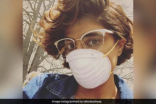 By chance Trendy Tahira Kashyap Stocks A Selfie In Her “Restricted Version Masks”