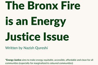 The Bronx Fire is an Energy Justice Issue