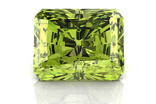 Emerald cut peridot