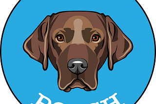 Pooch Token Logo — a brown labrador inside a blue circle