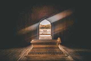 Ancient-looking tomb in a palace