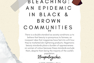 Skin Bleaching: An Epidemic in Black & Brown Communities