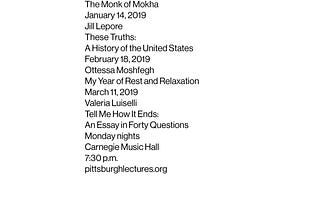 Pittsburgh Arts and Lectures Poster