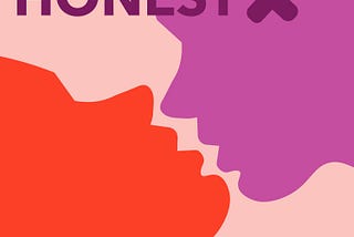 Thumbnail image for the Honest X podcast, in which two figures, one in purple and one in red respectively, are about to kiss and the words Honest X appear over a pink background.